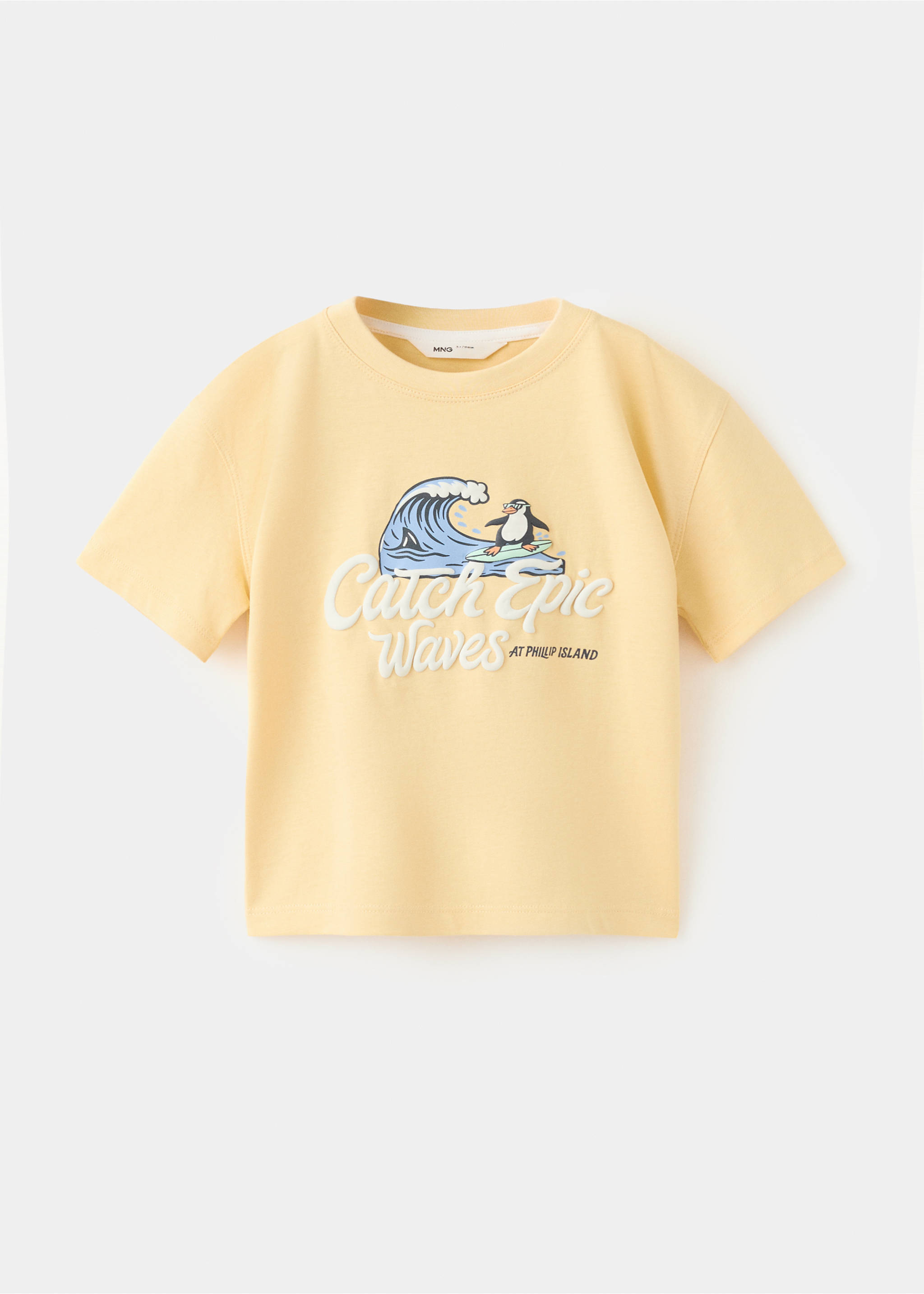 Printed cotton-blend t-shirt - Article without model, Yellow. Ref: 37021401-00.