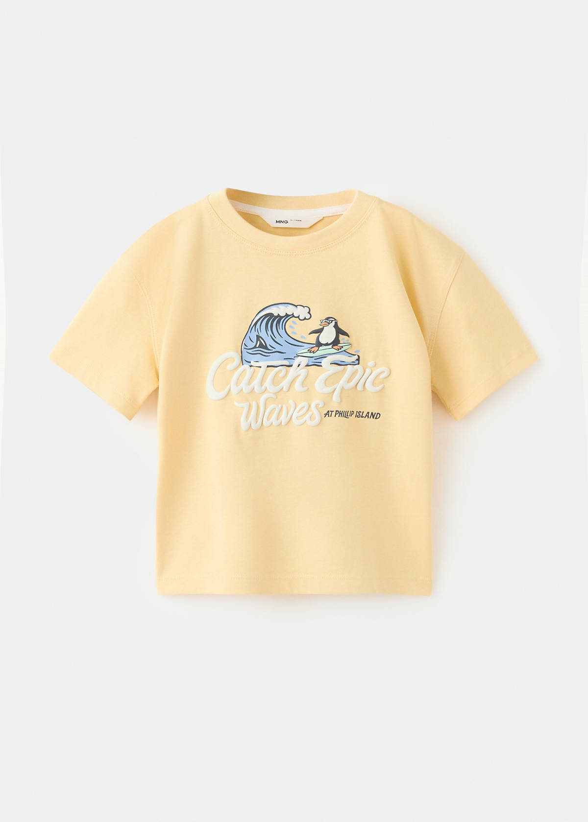 Printed cotton-blend t-shirt — Yellow