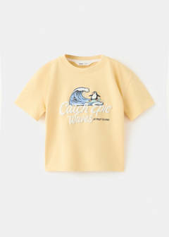Printed cotton-blend t-shirt — Yellow 2