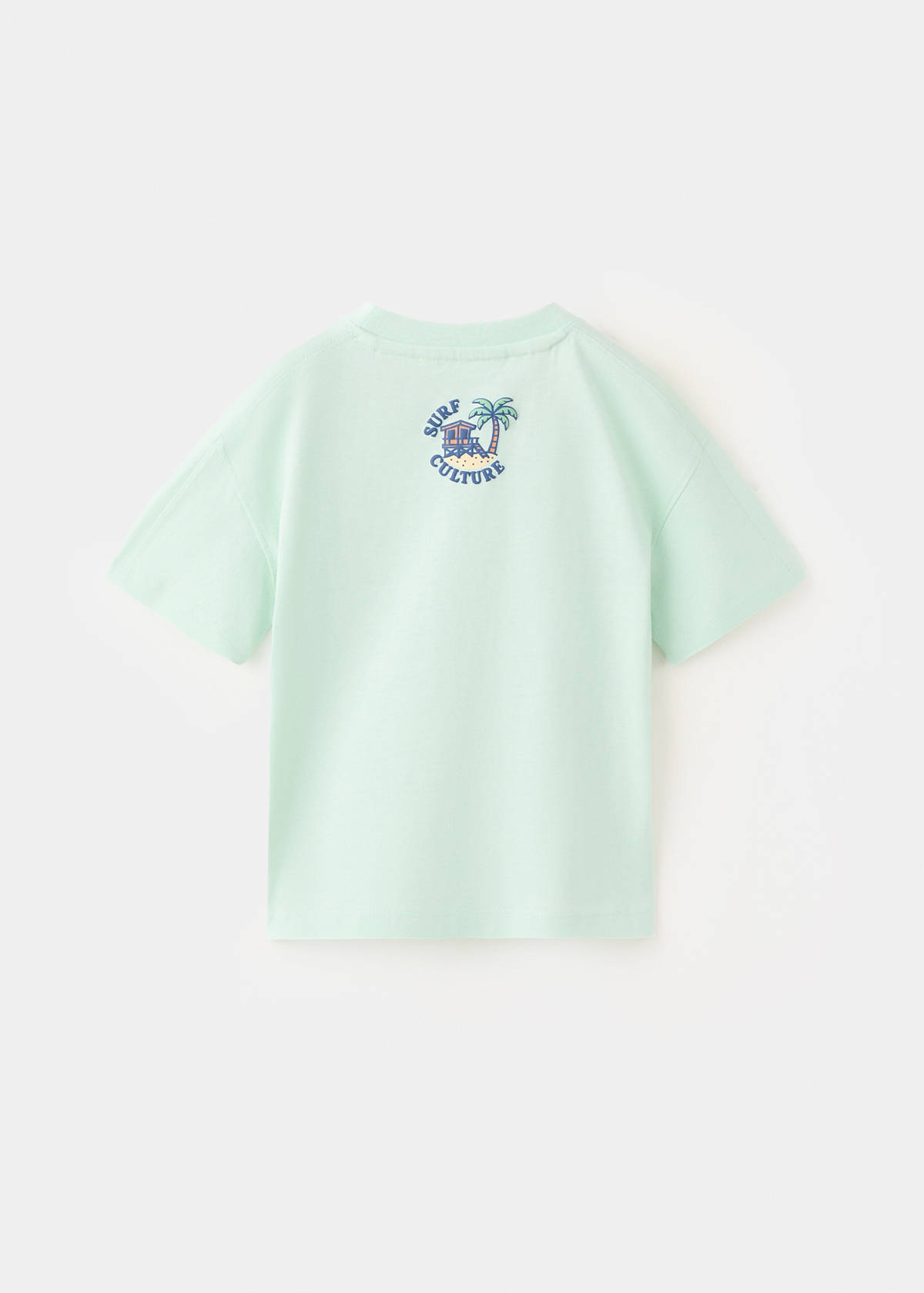 Cotton T-shirt with surf print — Aqua Green
