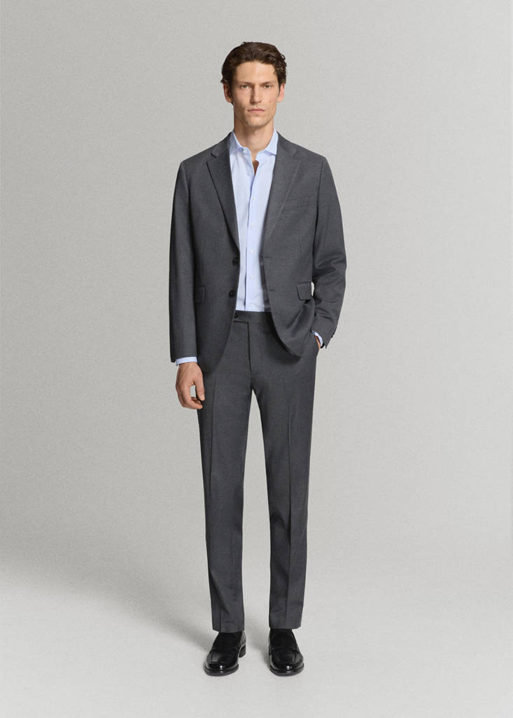 Slim fit 100% cotton striped formal shirt — Blue