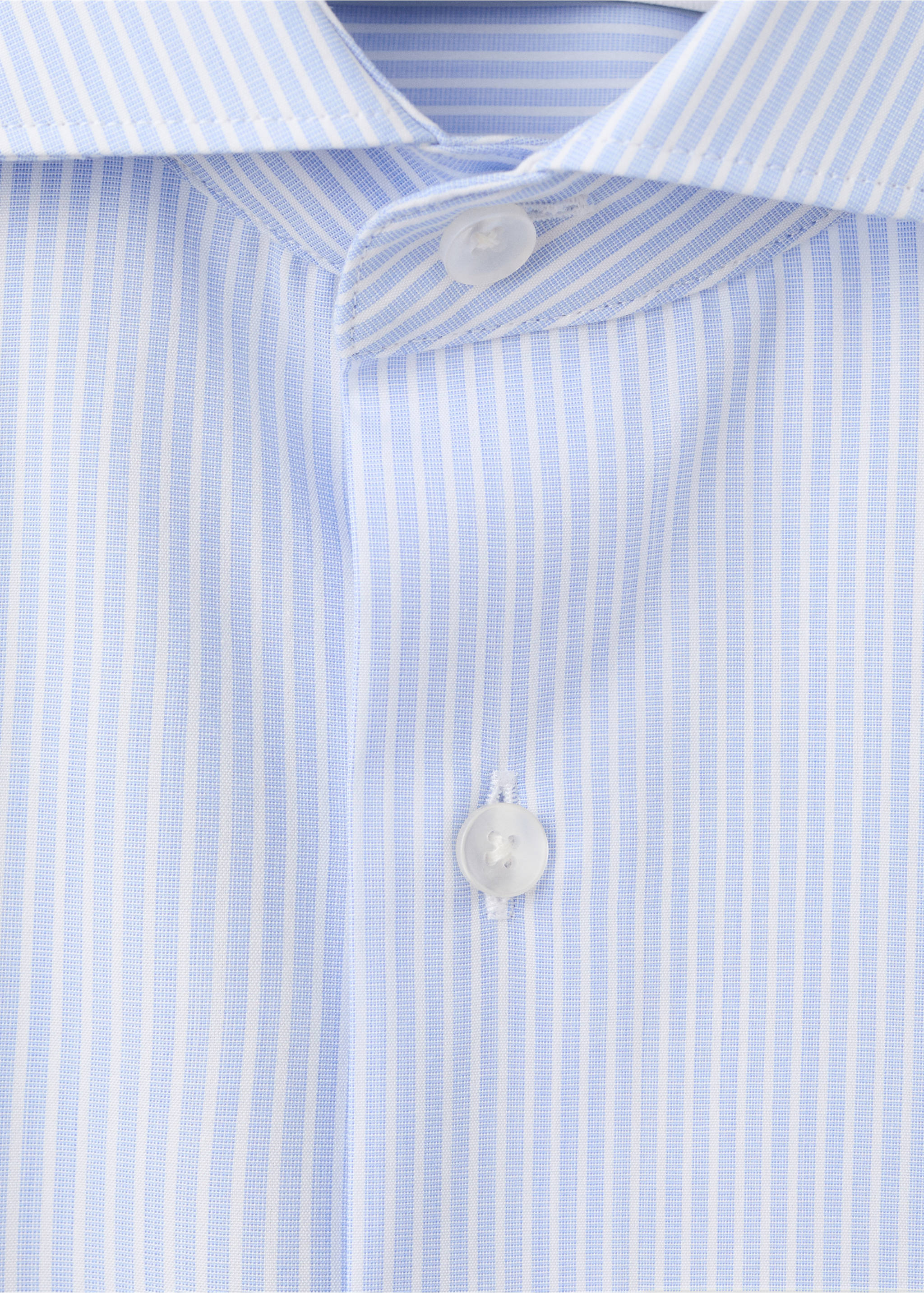 Chemise 100 % coton rayures - Détail de l'article 8, Bleu. Ref: 37021403-00.