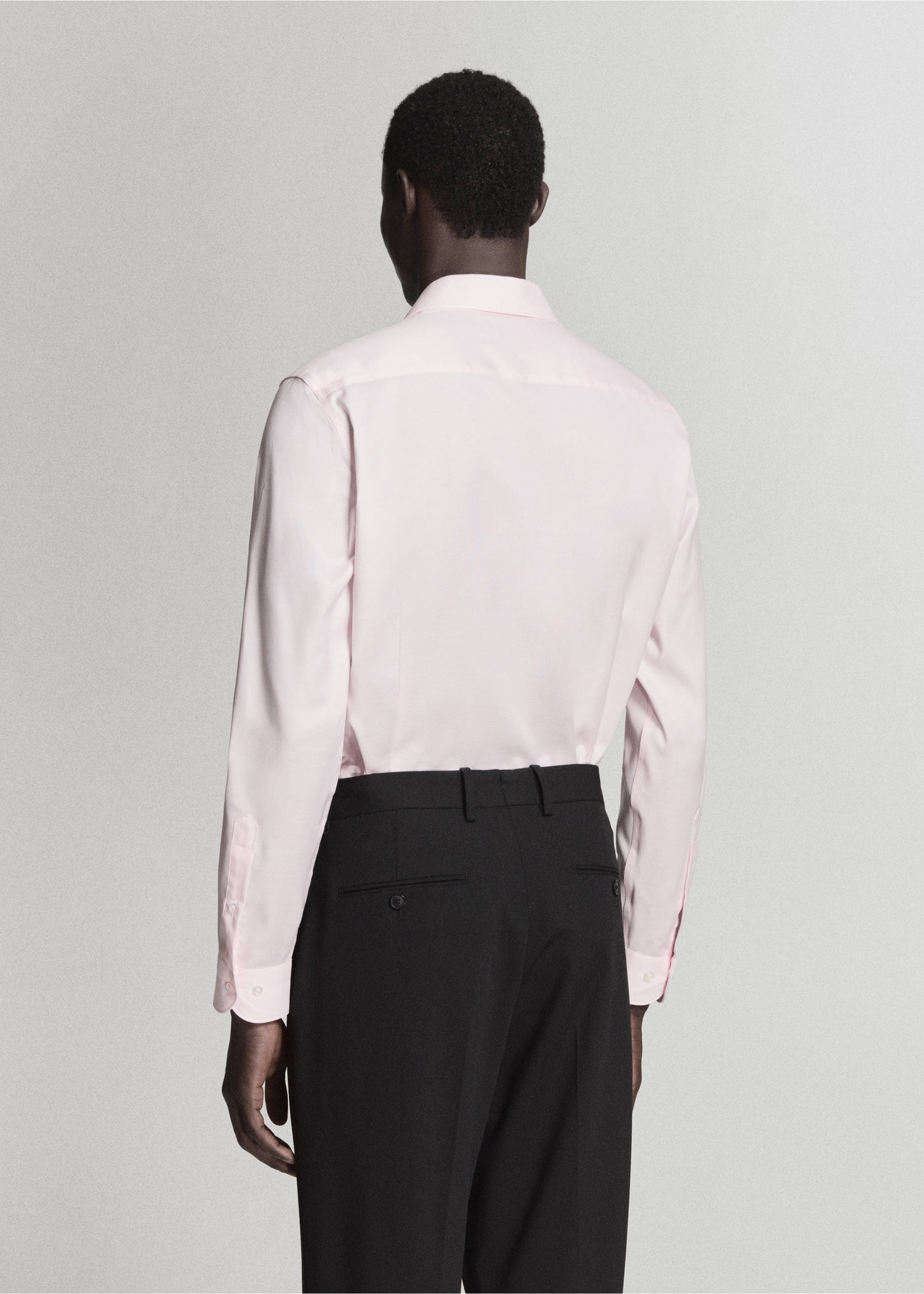 Plain 100% cotton shirt - Reverse of the article, Light Pink. Ref: 37021406-00.
