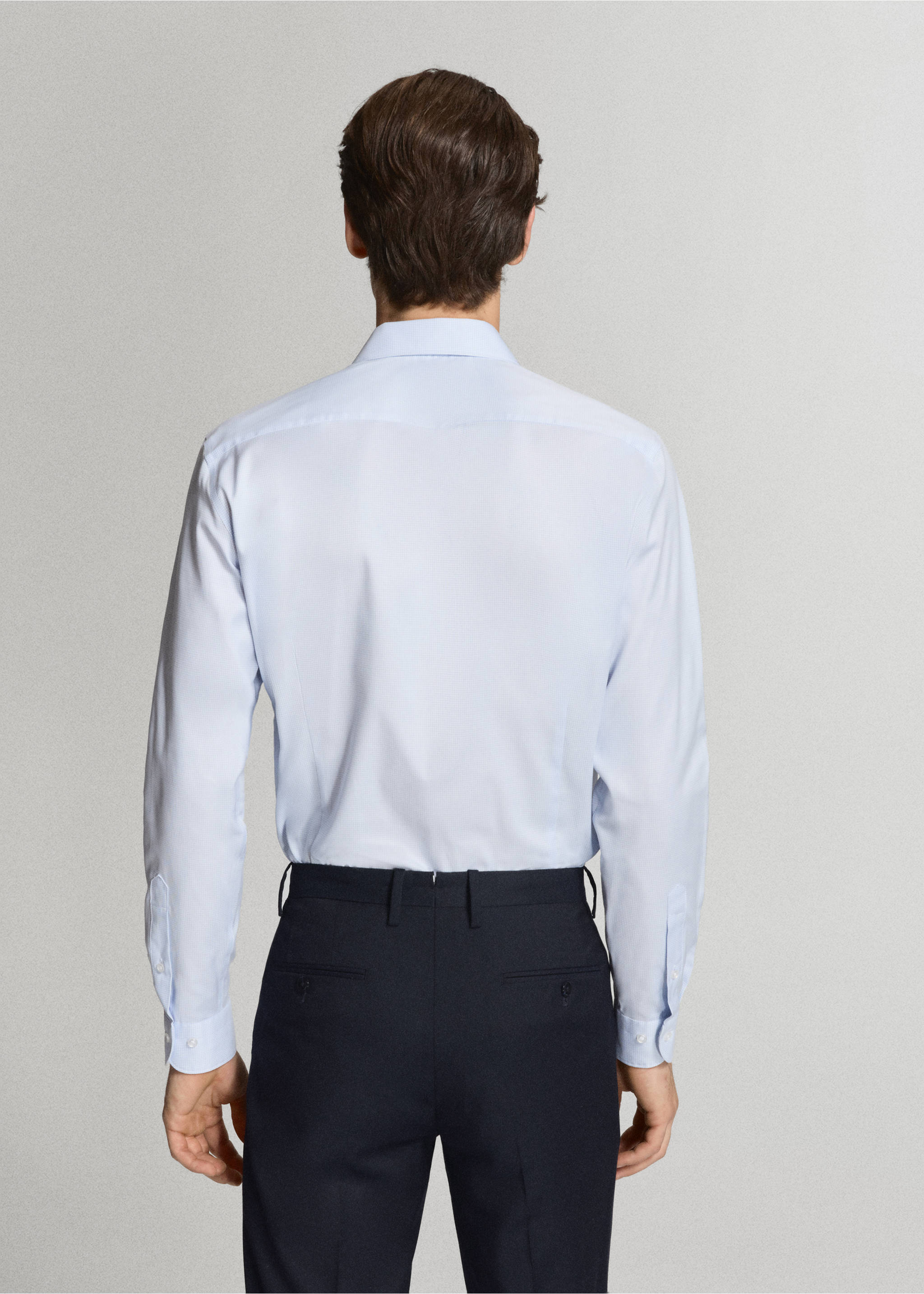 100% cotton slim-fit suit shirt - Reverse of the article, Sky Blue. Ref: 37021407-00.