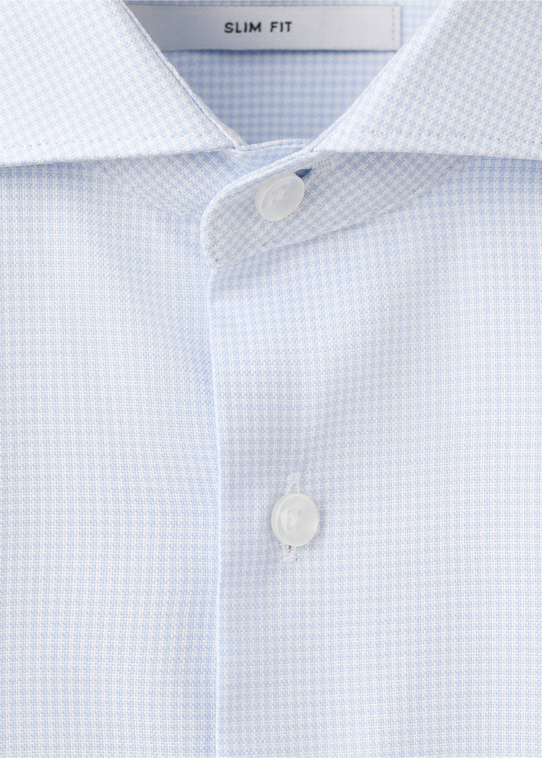 Chemise unie 100 % coton - Détail de l'article 8, Bleu ciel. Ref: 37021407-00.