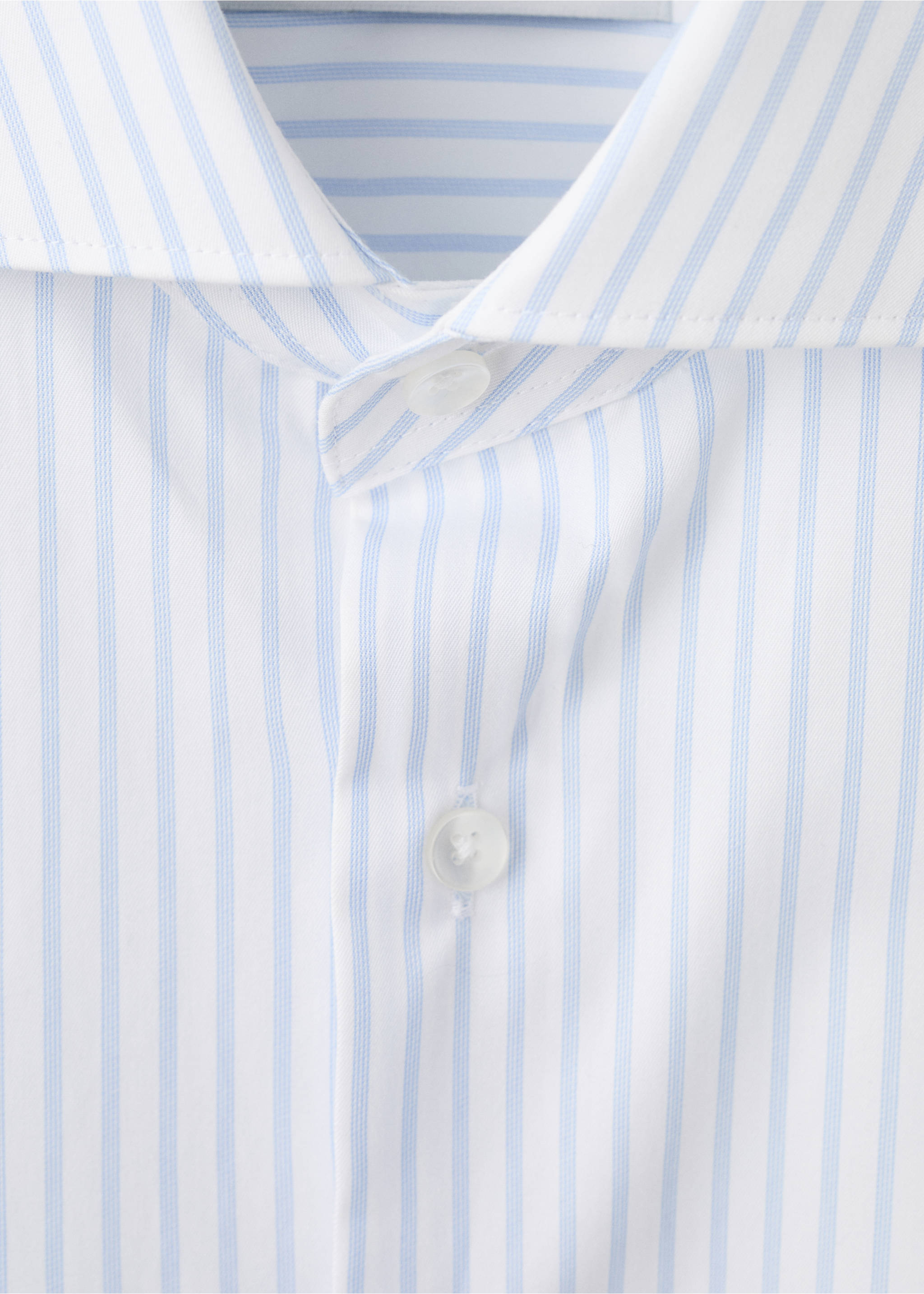 Chemise 100 % coton rayures - Détail de l'article 8, Blanc. Ref: 37021408-00.