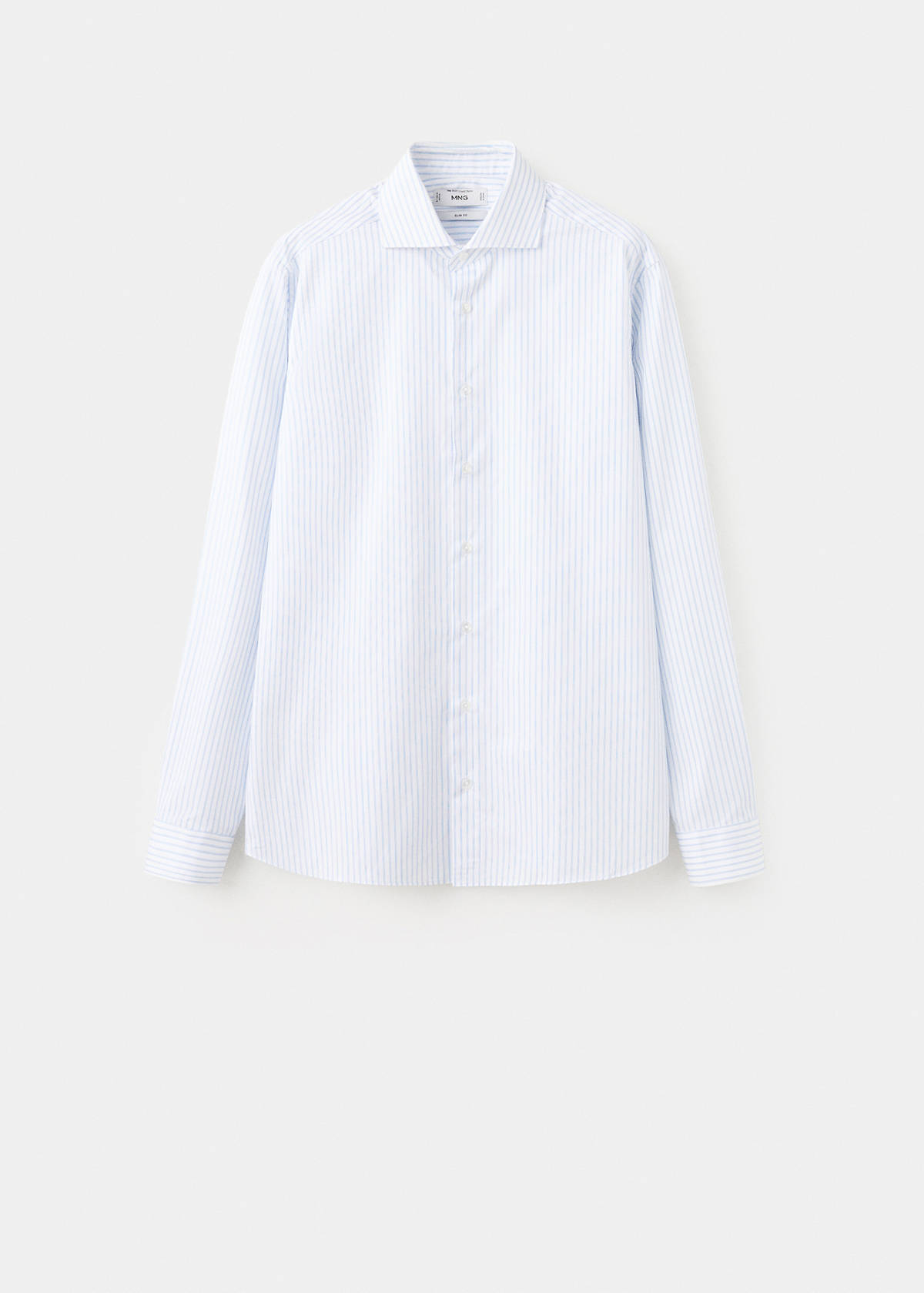 Slim fit 100% cotton striped formal shirt — White