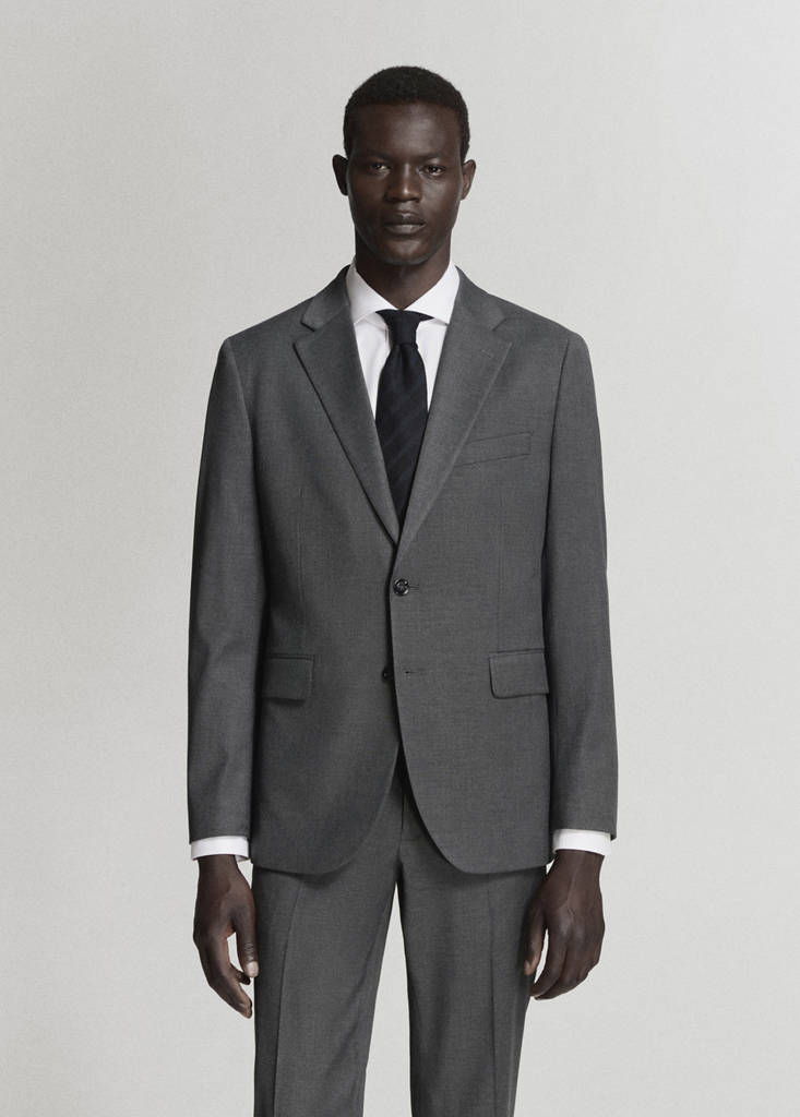 Milan slim-fit suit jacket — Grey