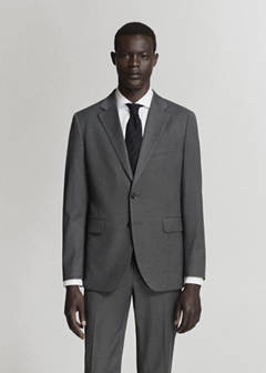 Milan slim-fit suit jacket — Grey 1