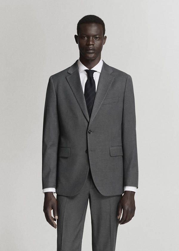 Milan slim-fit suit jacket — Grey