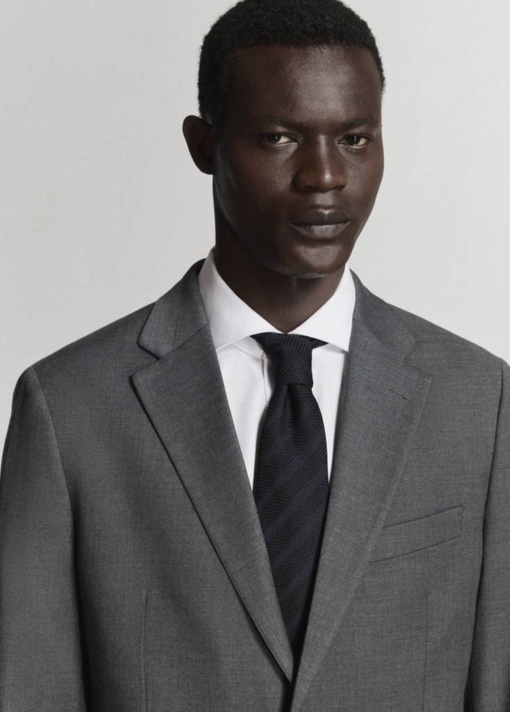 Milan slim-fit suit jacket — Grey