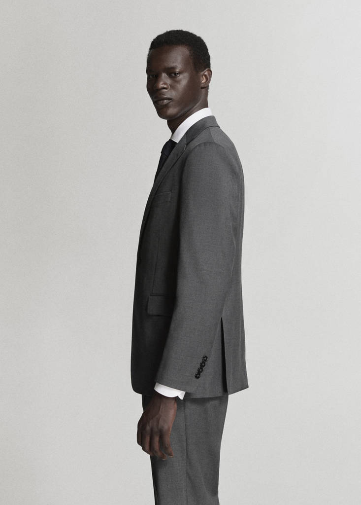 Milan slim-fit suit jacket — Grey