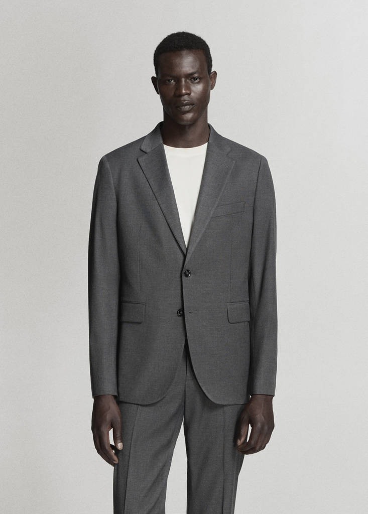 Milan slim-fit suit jacket — Grey