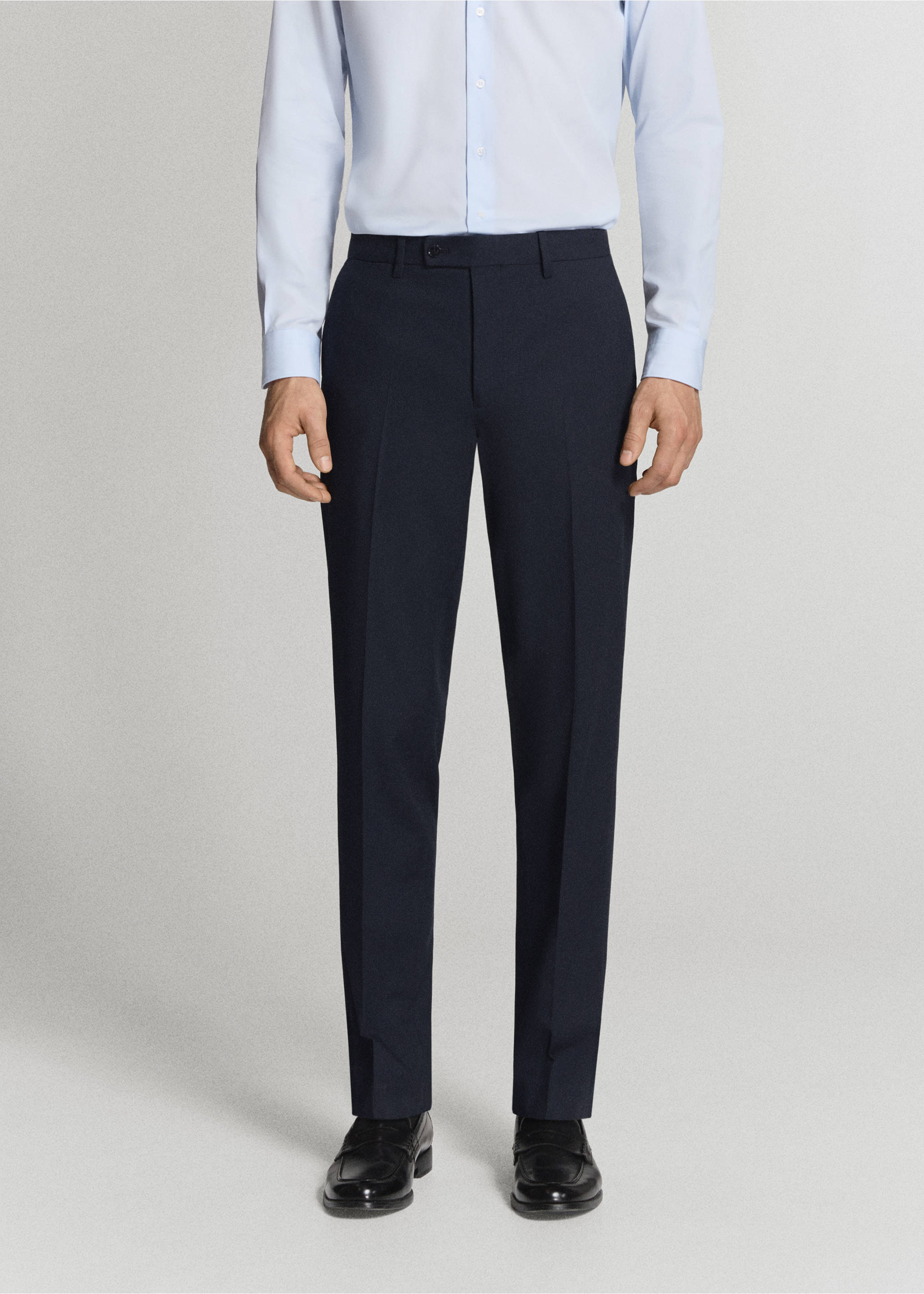 Monaco slim-fit suit trousers - Medium plane, Navy. Ref: 37021410-00.