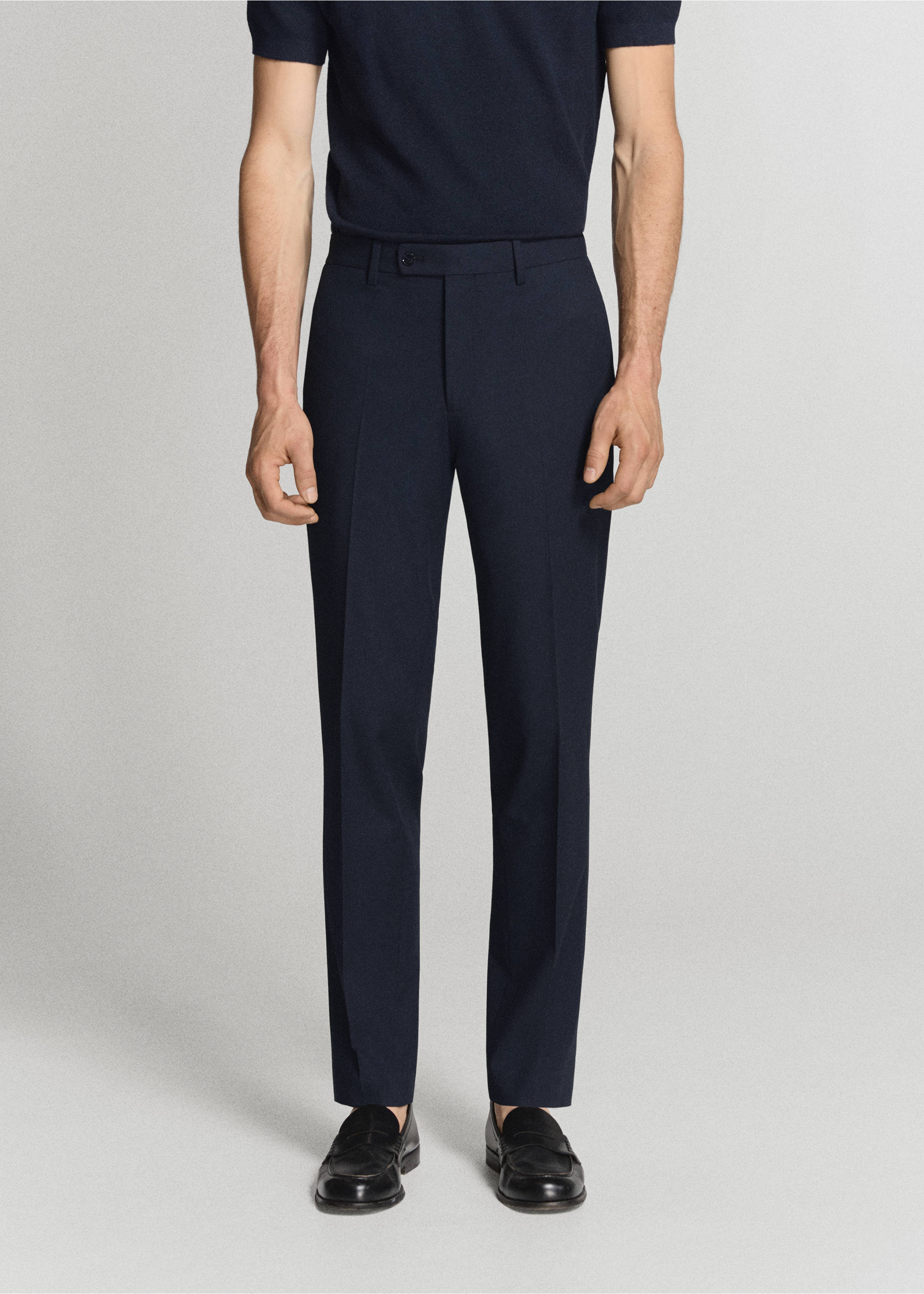 Pantalón traje Mónaco slim fit - Plano medio, Azul marino. Ref: 37021410-01.