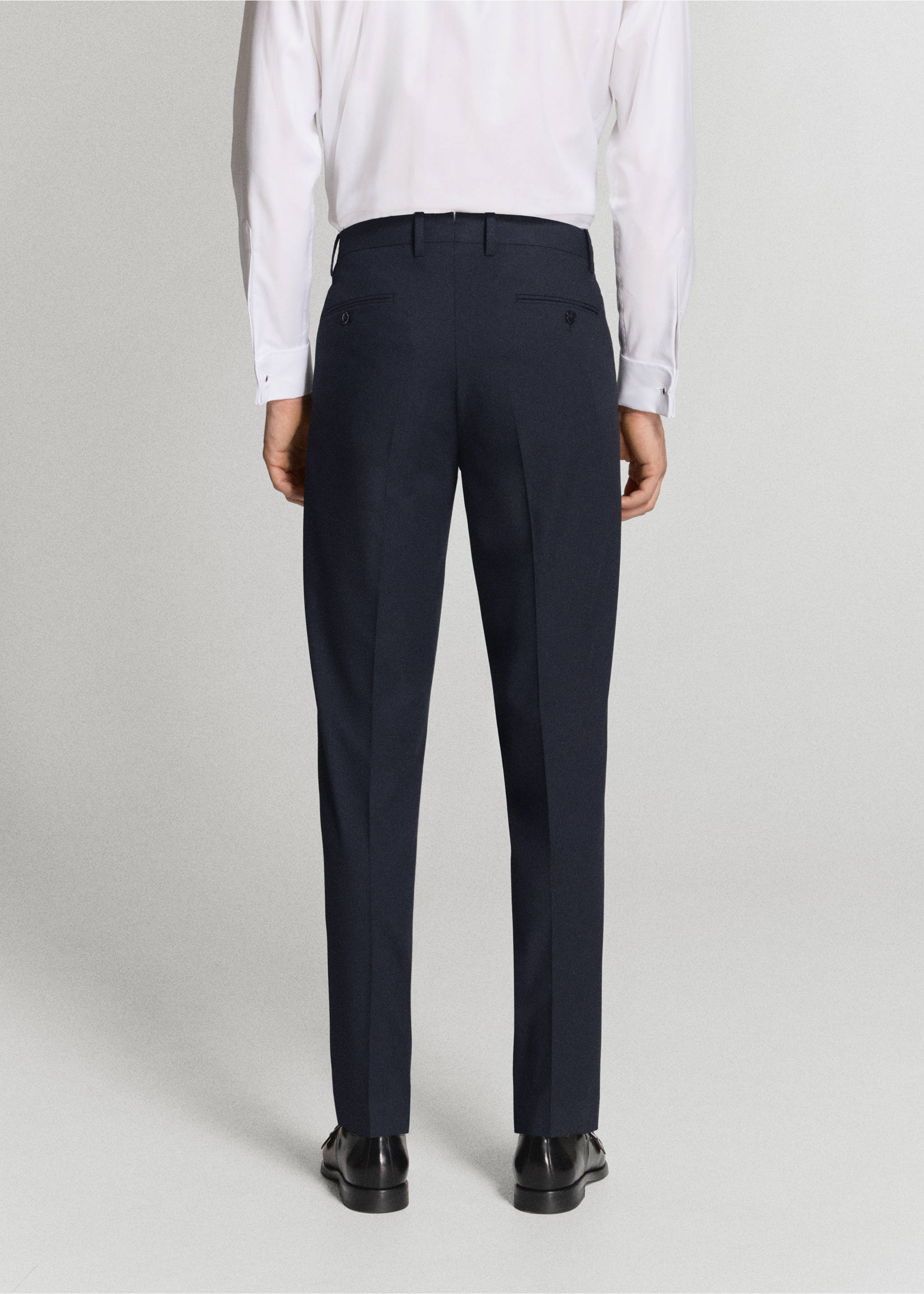 Pantalon costume Monaco slim-fit - Verso de l’article, Bleu marine. Ref: 37021410-02.