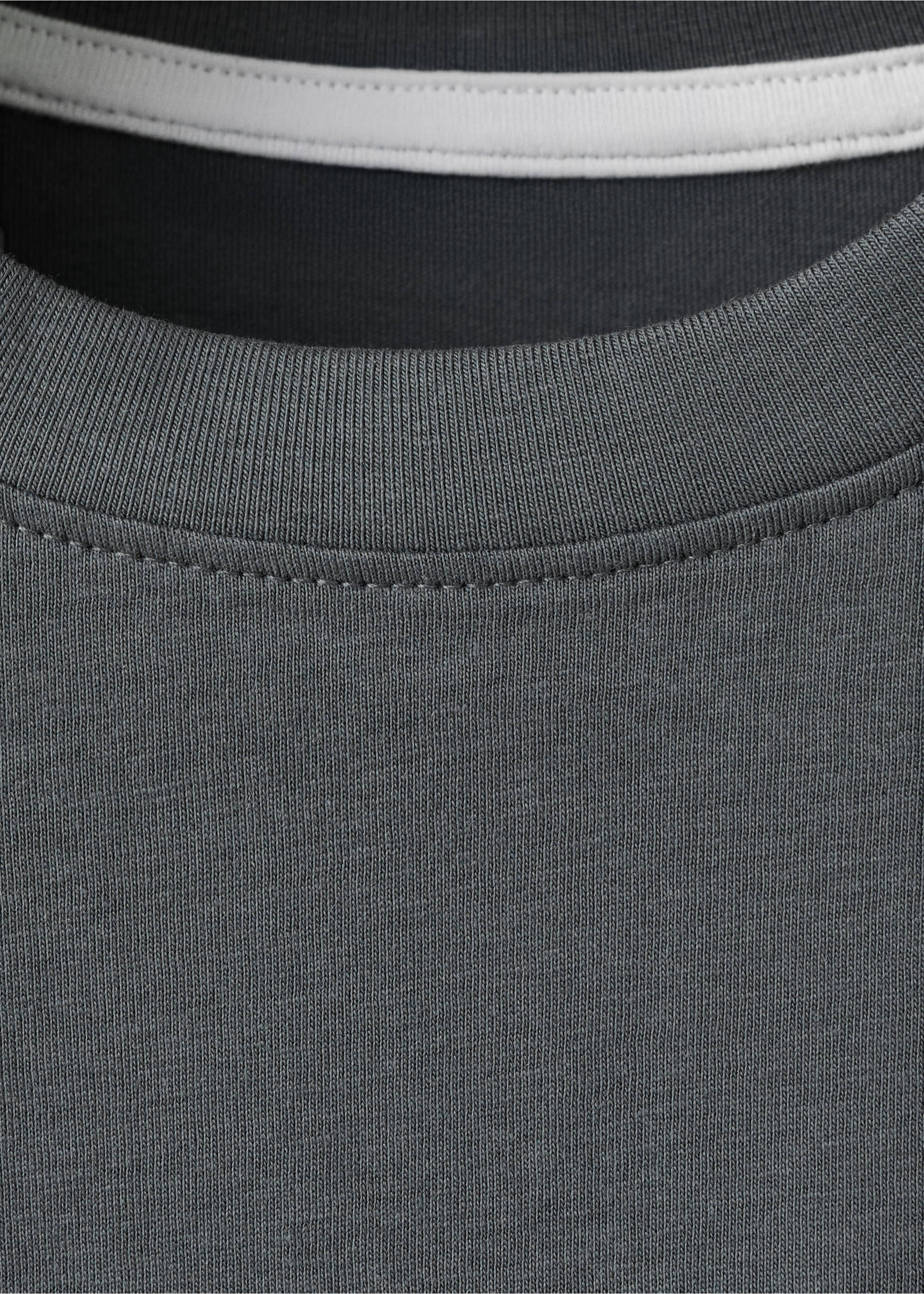 Printed cotton-blend t-shirt - Details of the article 8, Charcoal. Ref: 37021411-00.