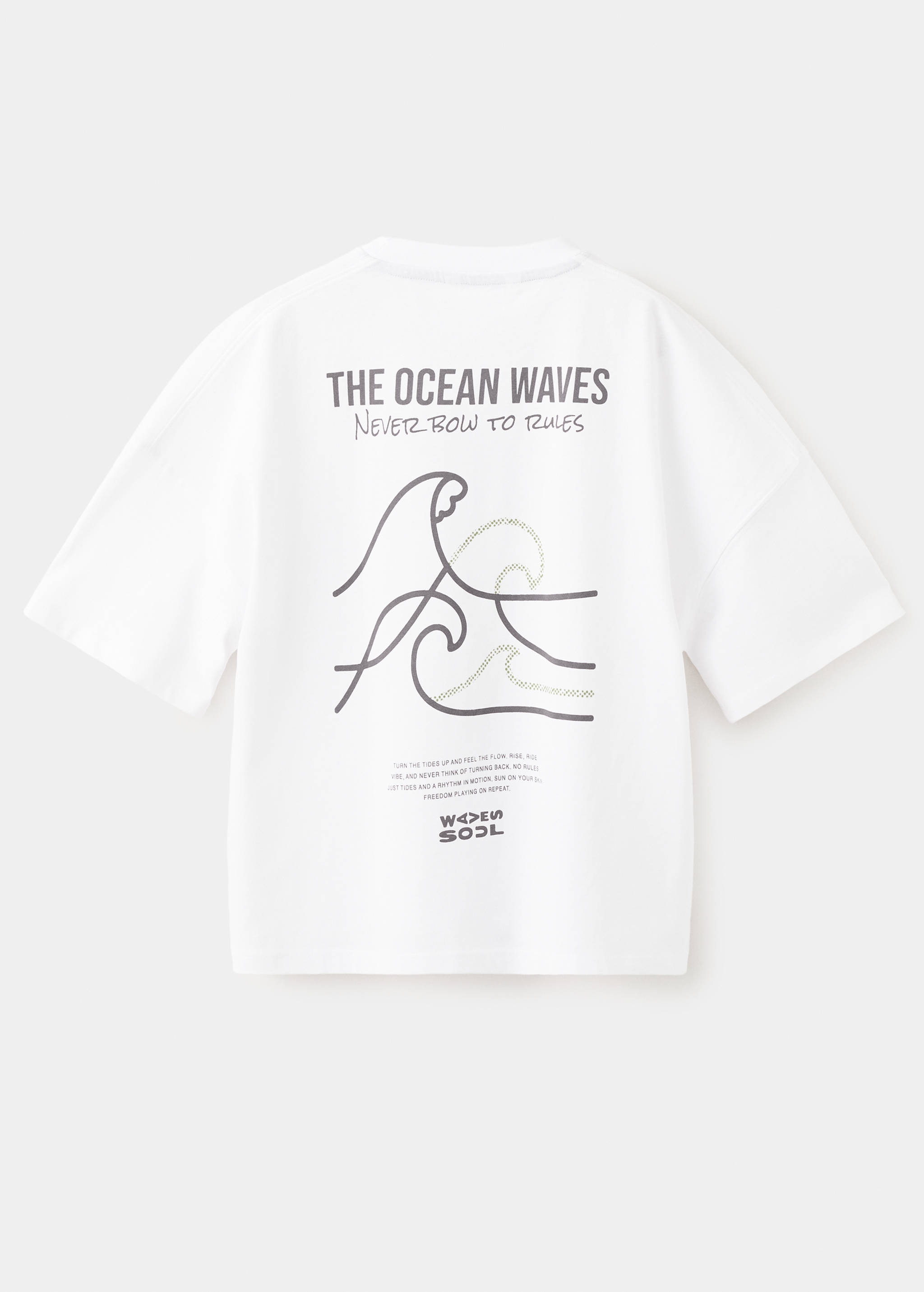 Cotton T-shirt with surf print - Reverse of the article