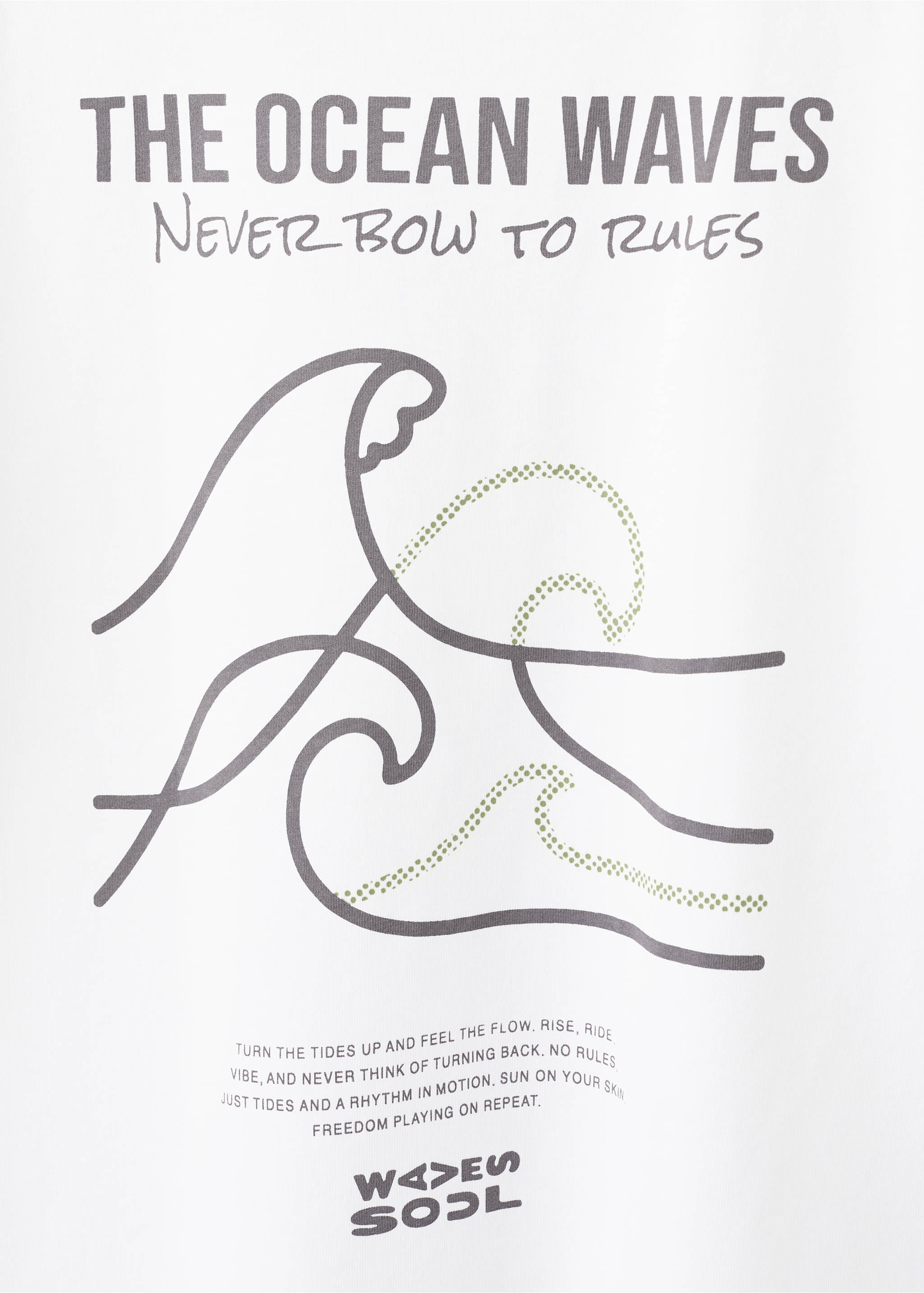 Cotton T-shirt with surf print - Details of the article 0, White. Ref: 37021412-00.