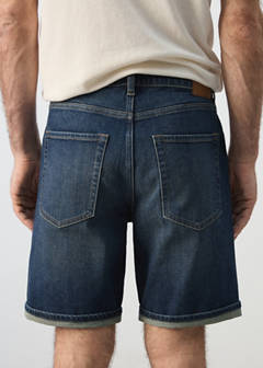 Slim-fit denim bermuda shorts — Dark Blue 6