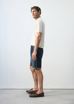 Slim-fit denim bermuda shorts — Dark Blue 5