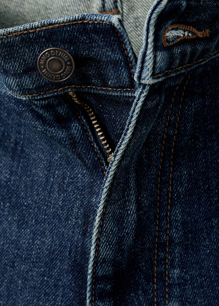 Slim-fit denim bermuda shorts — Dark Blue