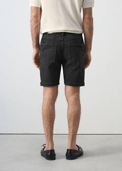 Slim-fit denim bermuda shorts — Black denim 3