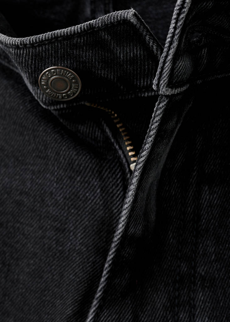 Slim-fit denim bermuda shorts — Black denim