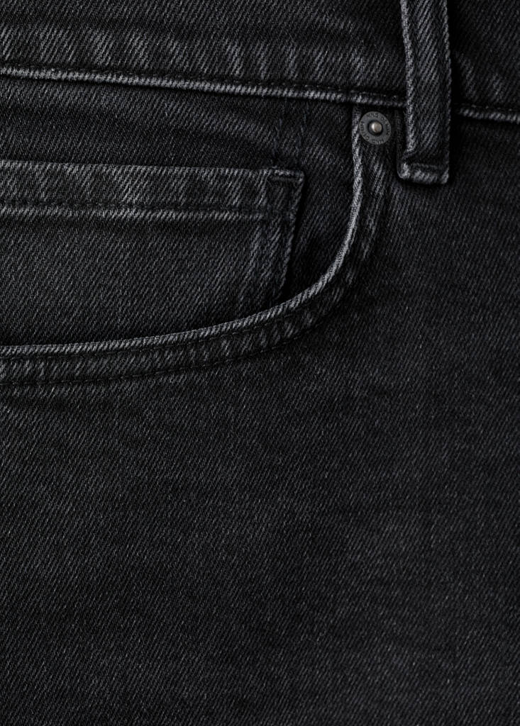 Slim-fit denim bermuda shorts — Black denim