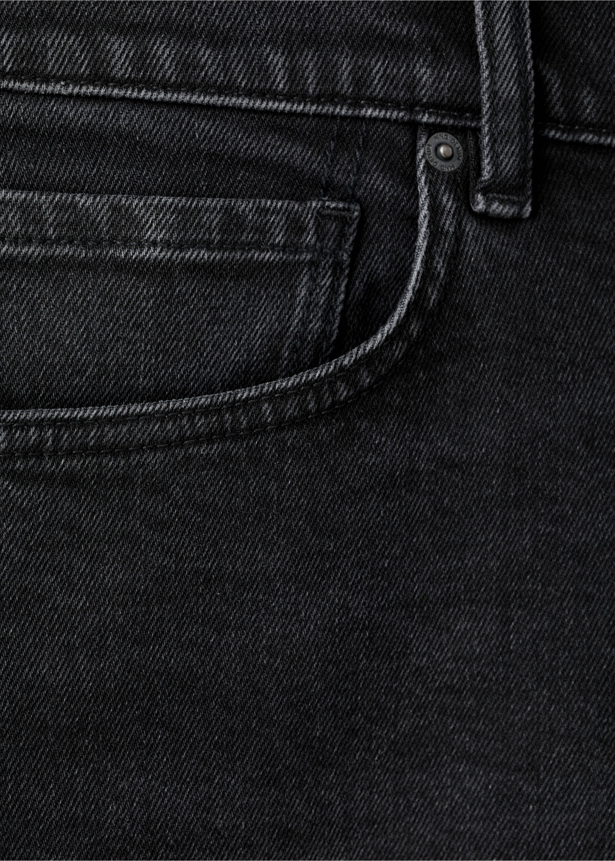 Slim fit turn-up Bermuda shorts - Details of the article 0, Black denim. Ref: 37021414-00.