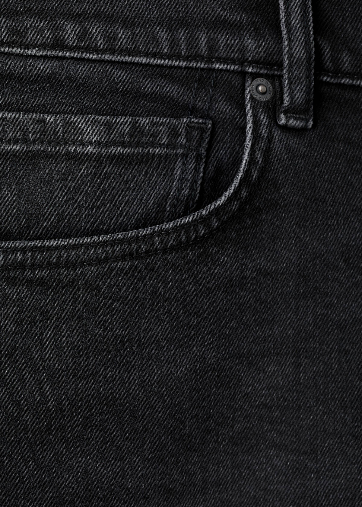 Slim-fit denim bermuda shorts — Black denim