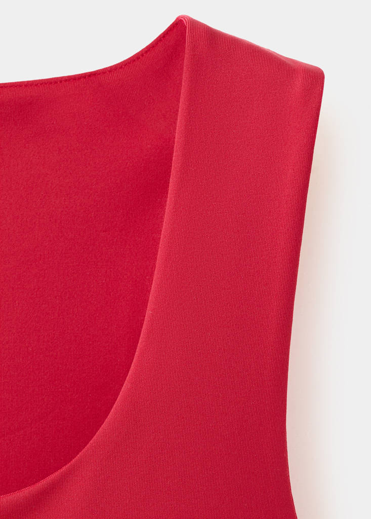 Square-neck strappy top — Red