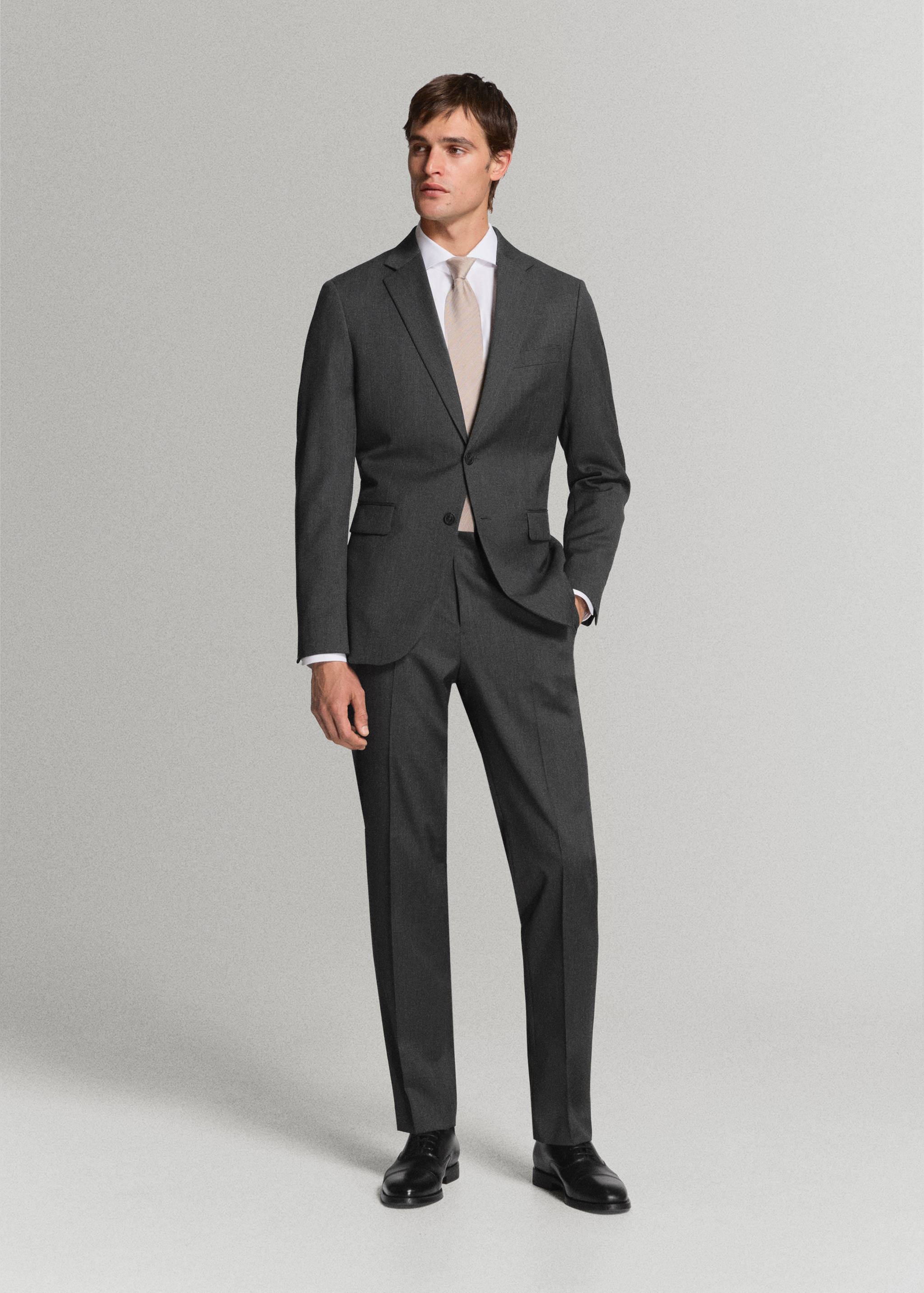100% wool slim-fit suit jacket - General plane