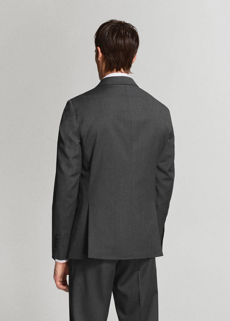 Turin 100% virgin wool suit jacket — Grey
