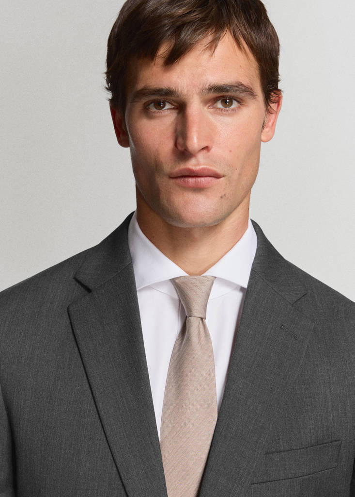 Turin 100% virgin wool suit jacket — Grey