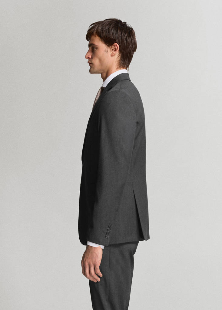 Turin 100% virgin wool suit jacket — Grey