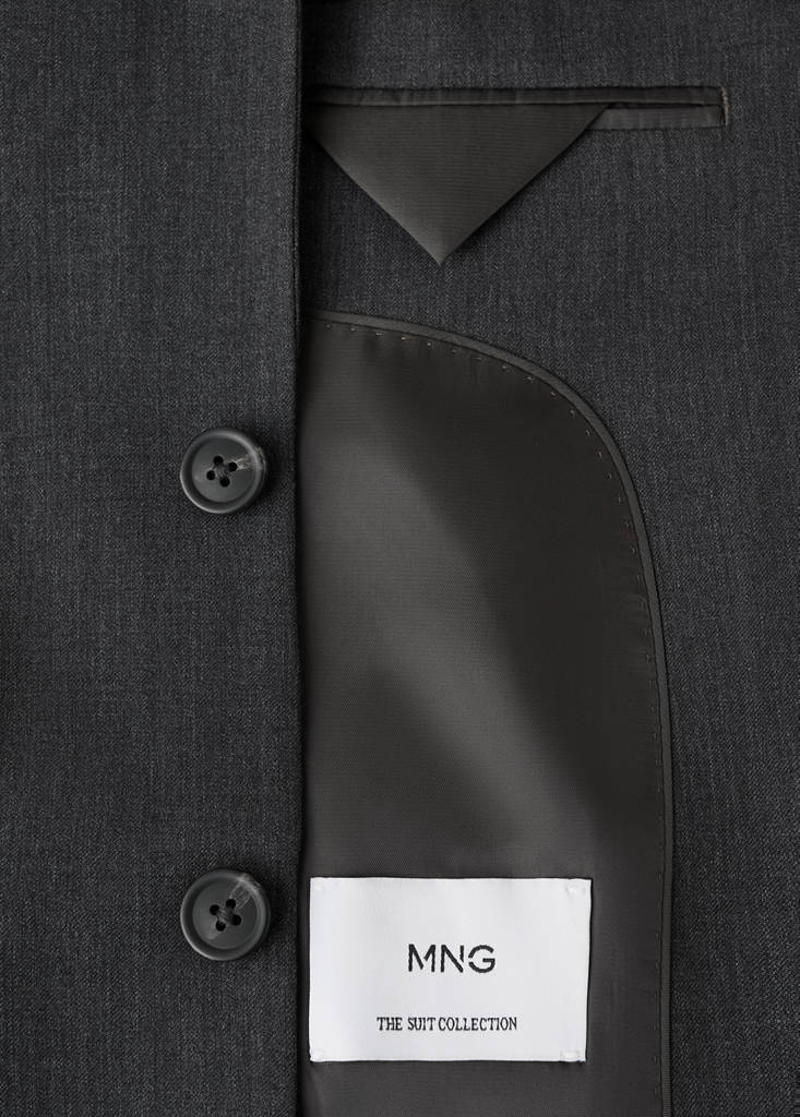 Turin 100% virgin wool suit jacket — Grey