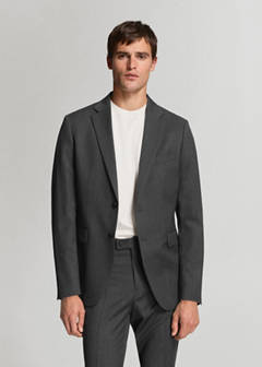 Turin suit jacket, 100% virgin wool, slim fit — Grey 9