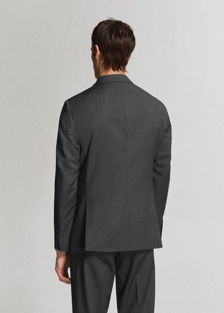 Turin 100% virgin wool suit jacket — Grey