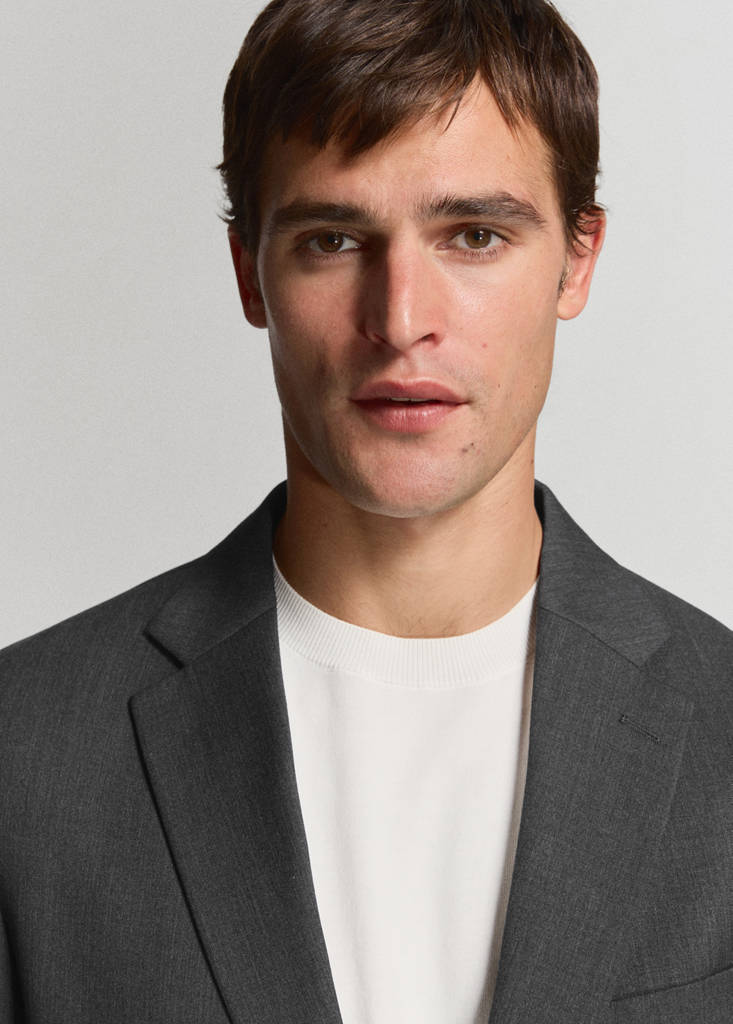 Turin 100% virgin wool suit jacket — Grey
