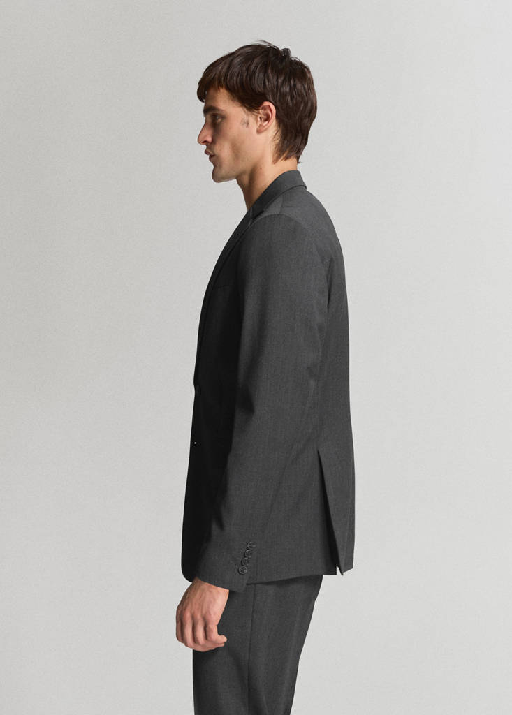 Turin 100% virgin wool suit jacket — Grey