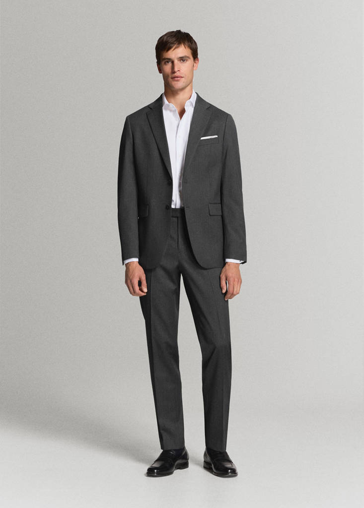 Turin 100% virgin wool suit jacket — Grey