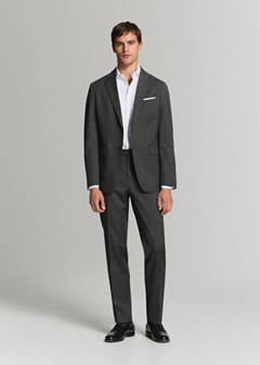 Turin suit jacket, 100% virgin wool, slim fit — Grey 16