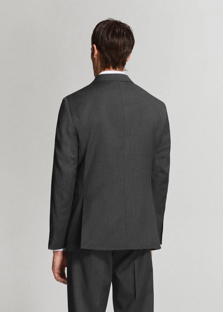 Turin 100% virgin wool suit jacket — Grey