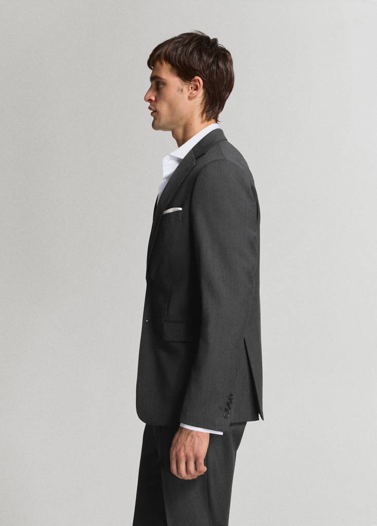 Turin 100% virgin wool suit jacket — Grey