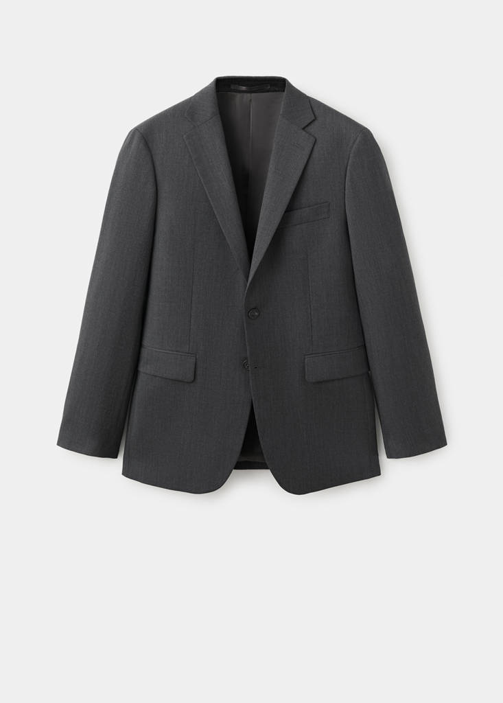 Turin 100% virgin wool suit jacket — Grey