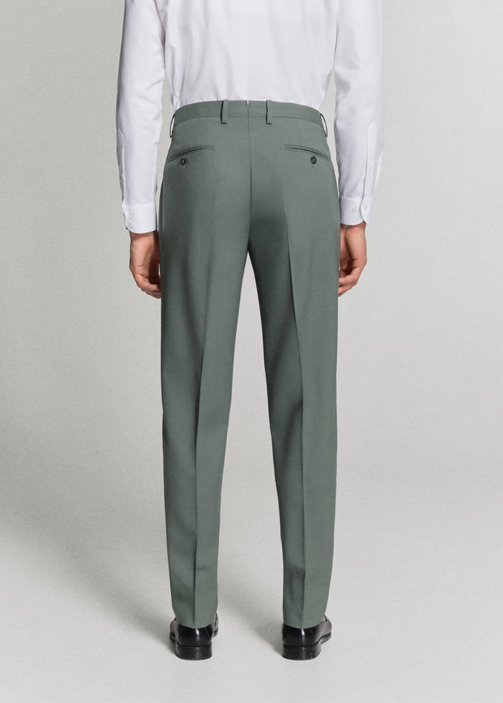 Turin 100% wool suit trousers — Green