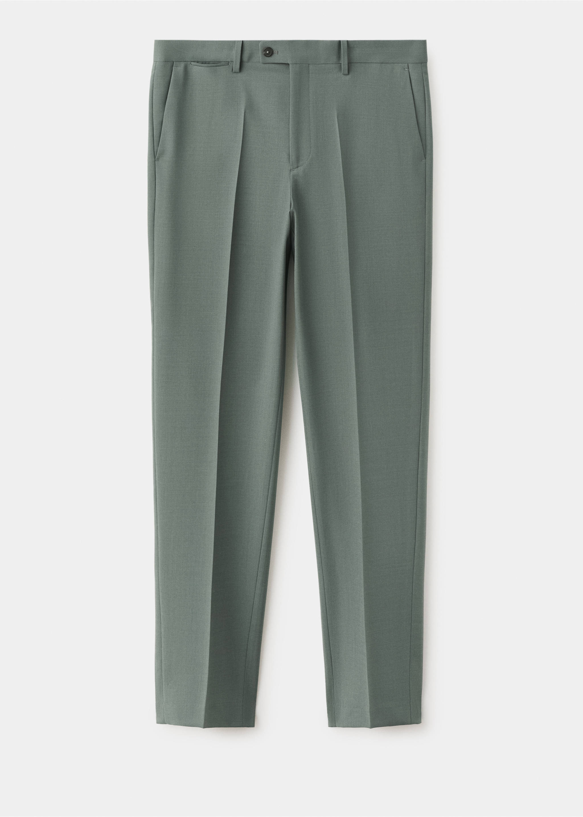 Turin 100% wool suit trousers - Article without model, Green. Ref: 37021418-00.
