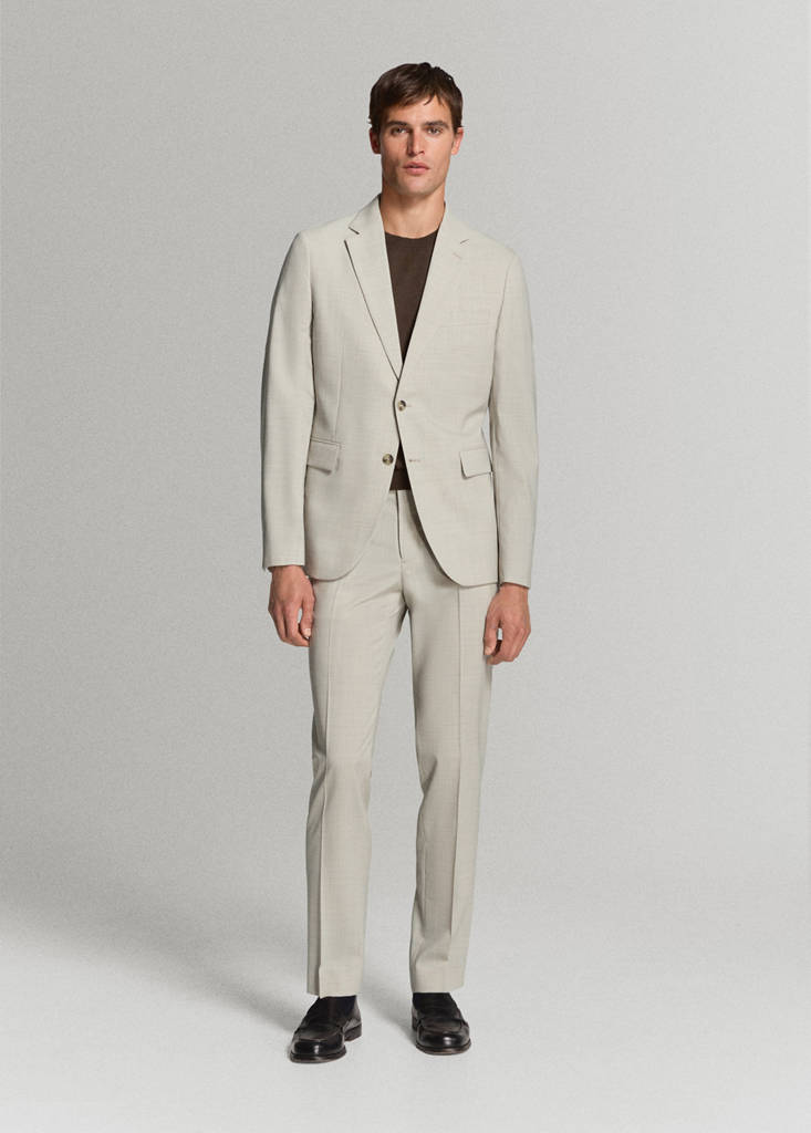 Turin 100% wool suit trousers — Beige