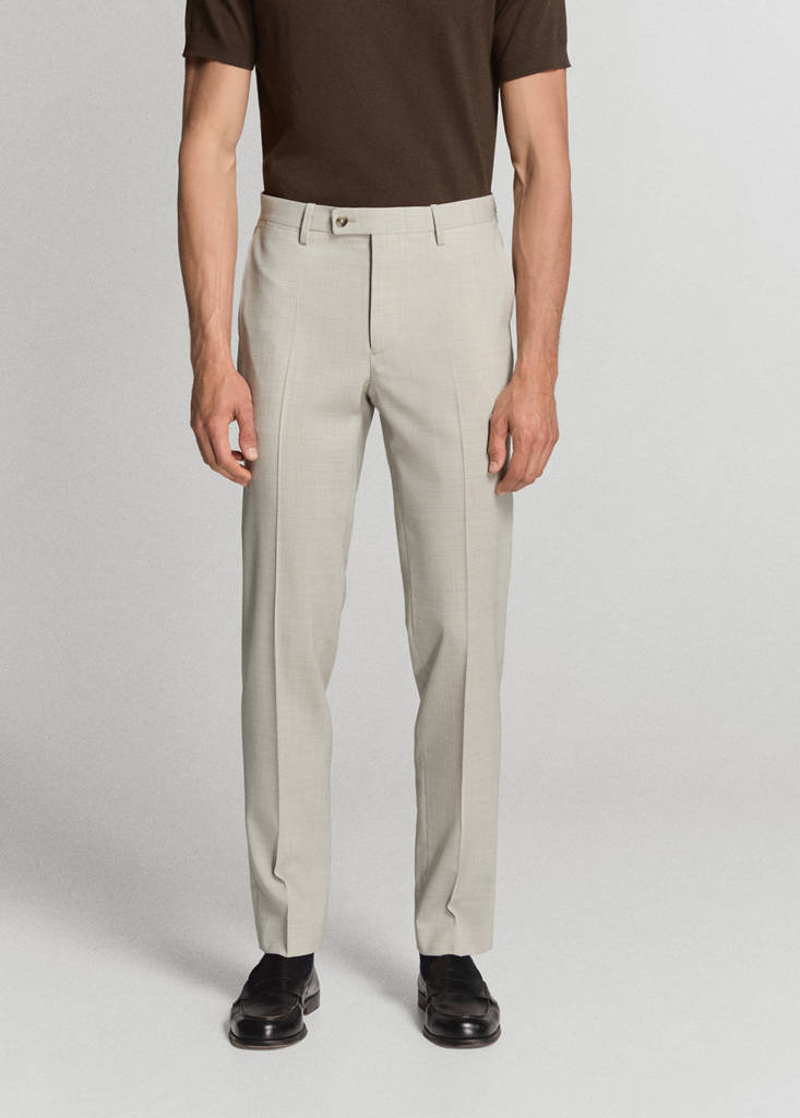 Turin 100% wool suit trousers — Beige